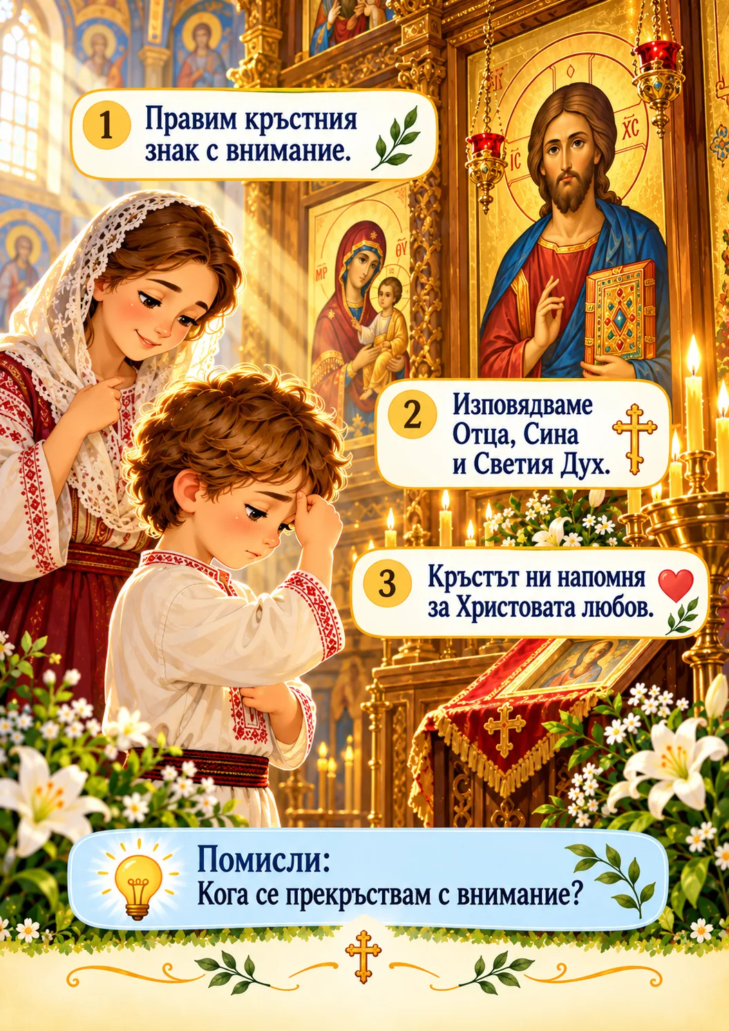 Рисуван православен урок за деца: Защо почитаме Христовия Кръст?