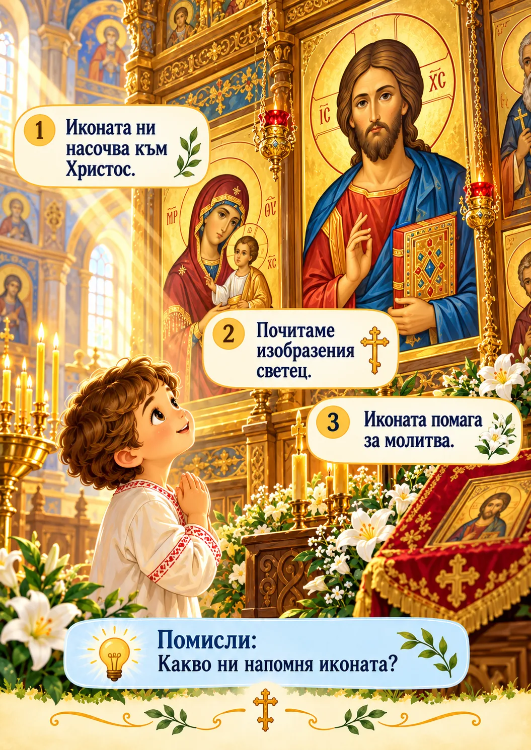 Рисуван православен урок за деца: Какво ни показва иконата?