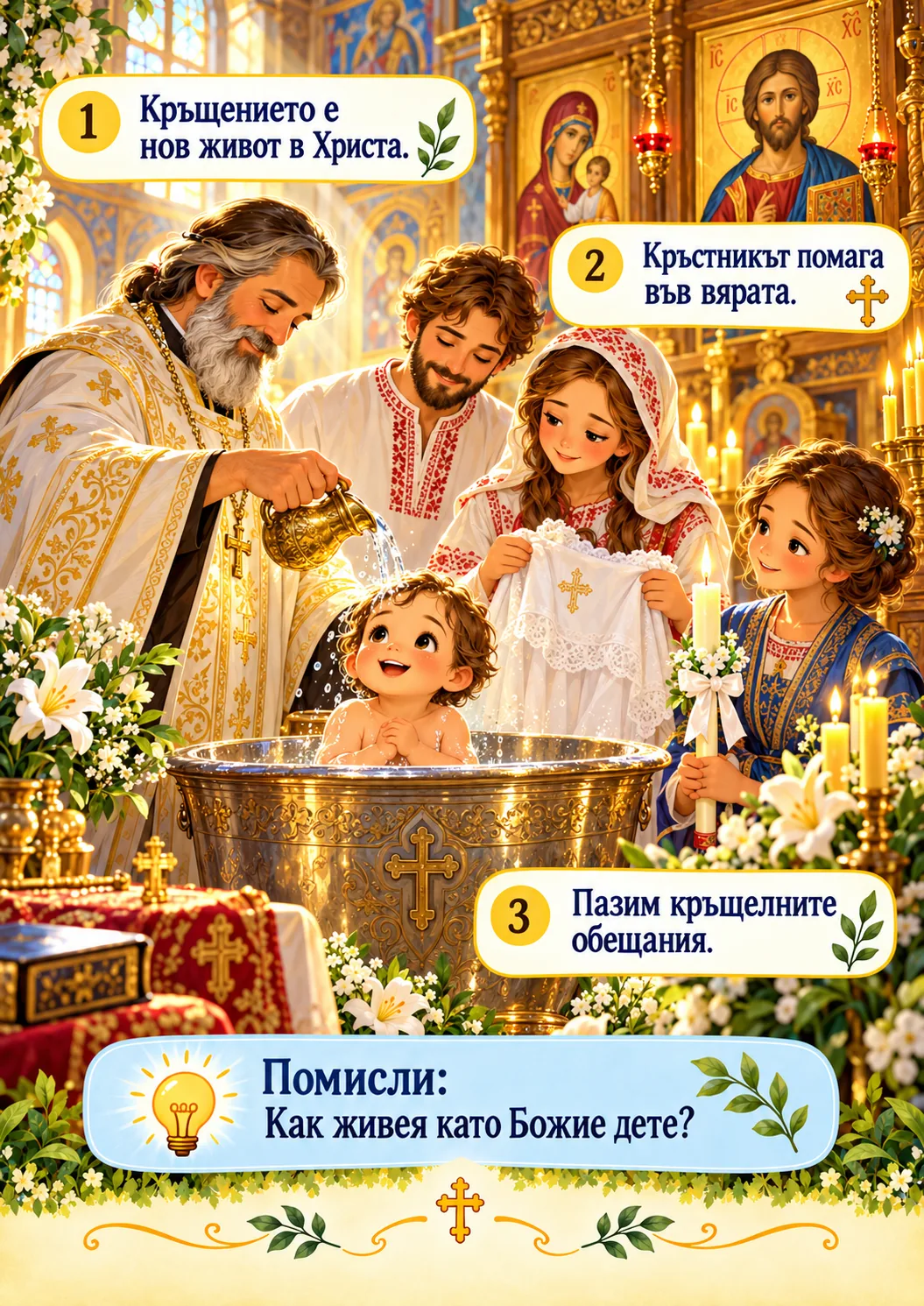 Рисуван православен урок за деца: Начало на нов живот в Христа