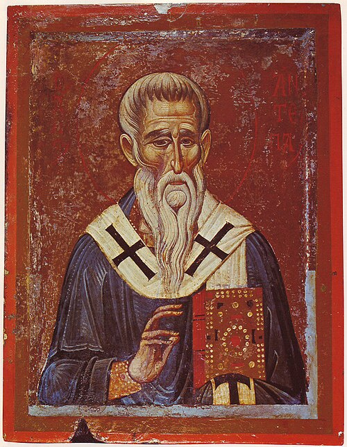 Икона: Св. свещеномъченик Антипа Пергамски, XIII век
