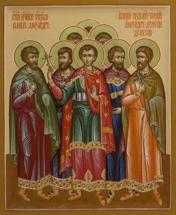 Икона: Св. мъченик Агапий и шестимата мъченици с него