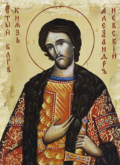 Икона: Св. благоверен княз Александър Невски — пренасяне на мощите